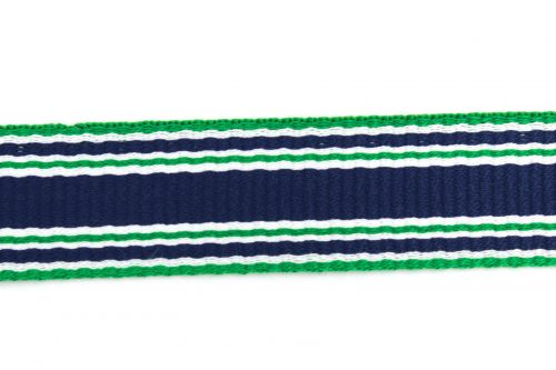 Gurtband Streifen blau/weiß/grün 30 mm (1 m)